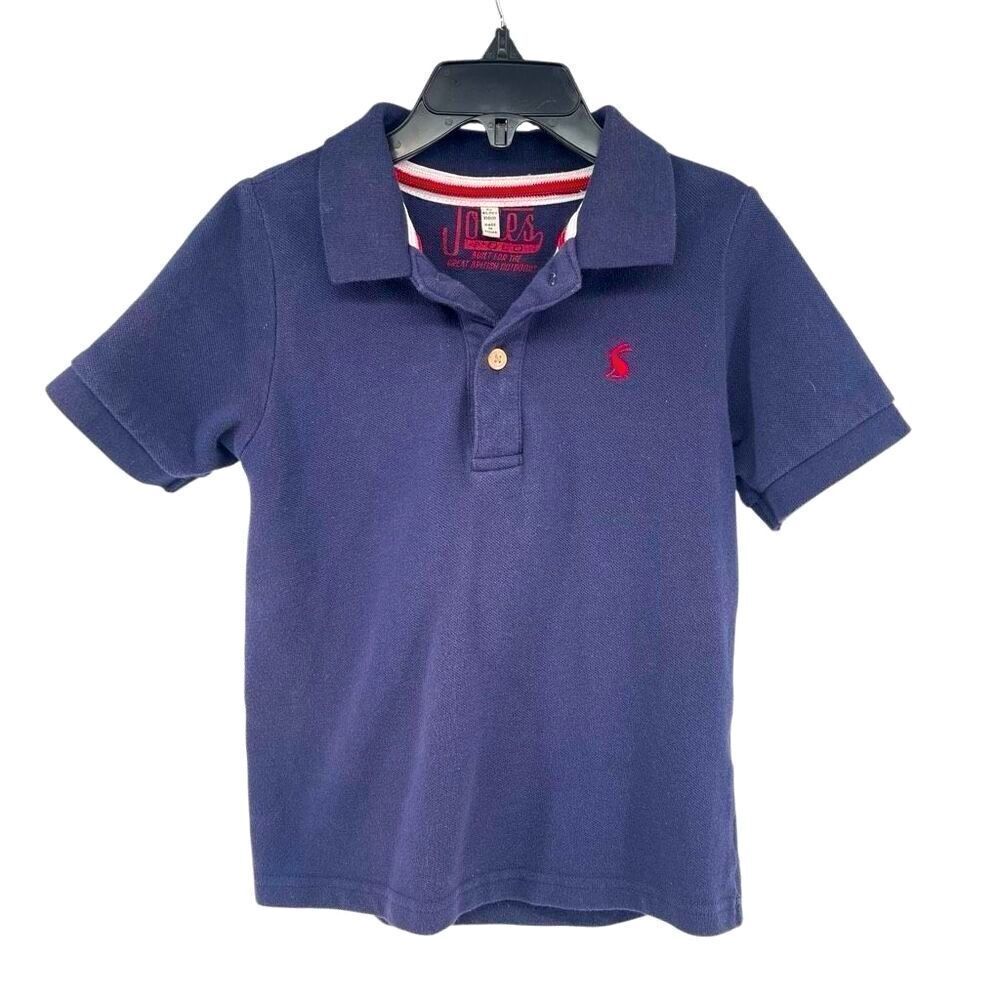 Joules Boy’s French Navy Embroidered Logo 100% Cotton Polo Shirt Size 6
